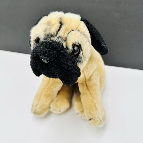Animal Alley Toys R Us Pug Puppy Dog Plush Realistic 12" Vintage Stuffed 2001 - Picture 3 of 9